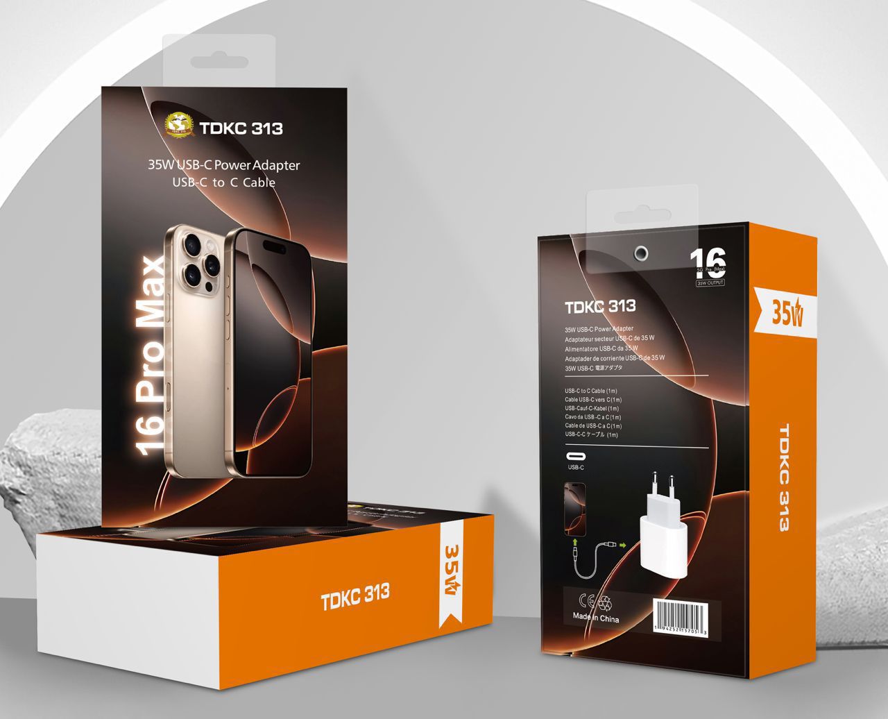 CHARGEUR RAPIDE IPHONE 16 PRO MAX-35W USB C ORIGINAL